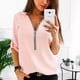 thumbnail image 4 of Blusa Moda Collar En V Cremallera Elegante Y Casual Camisa, 4 of 5