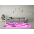 thumbnail image 3 of Ahgly Company Indoor Round Patchwork Pink Transitional Area Rugs, 6' Round, 3 of 4
