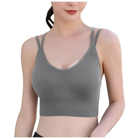 YHGFVOKJ Bras for Women Full Figure Stretch Wireless Bra Seamless Lightly Lined Smooth Comfort Wirefree T Shirt Underwear Backless Bra Grey XL