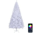 thumbnail image 2 of Tcbosik Pre-Lit Christmas Tree with 500 APP Controlled RGB Lights, 8ft Artificial Xmas Tree with 1500 Branch Tips & Metal Stand, Holiday Party Decoration, White, 2 of 8