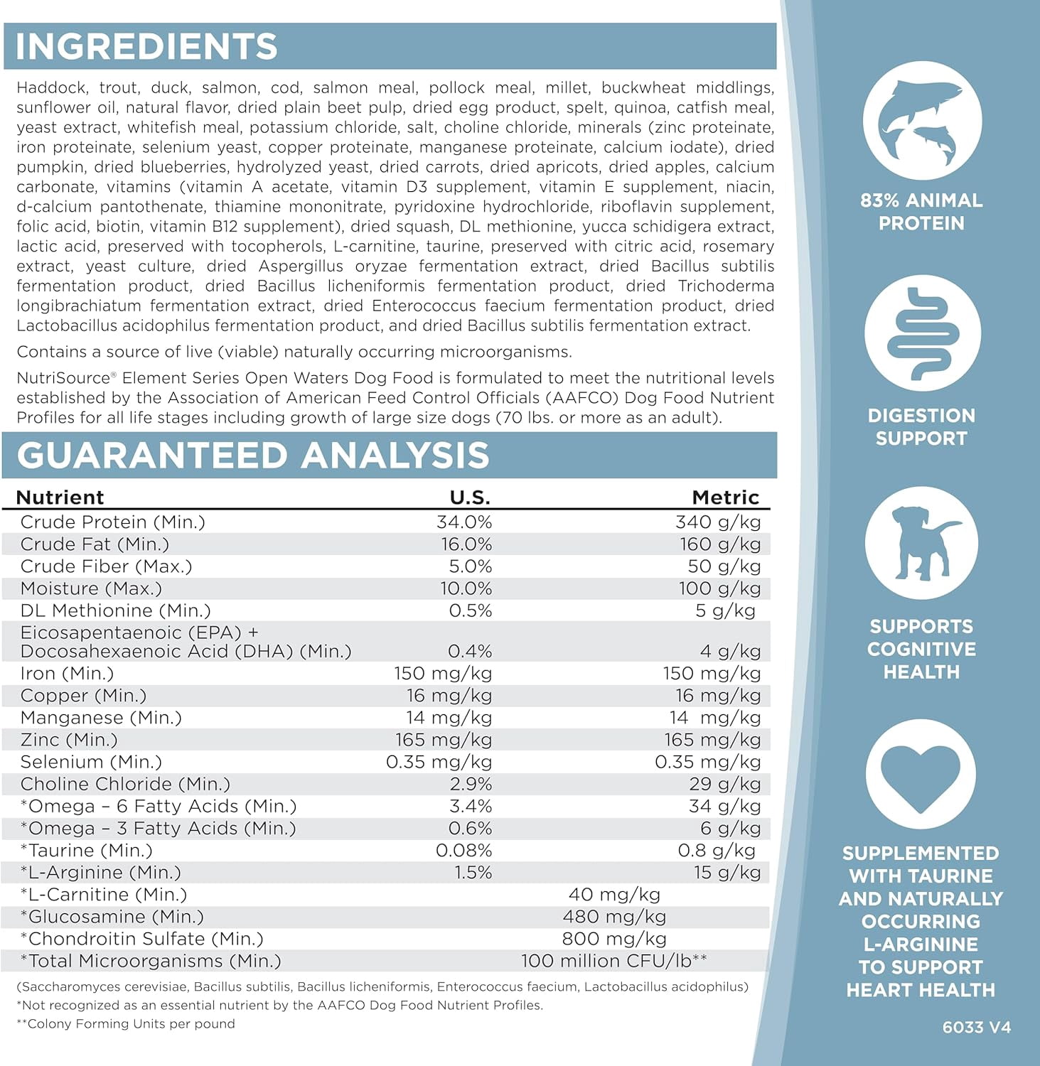 NutriSource Element Series Open Waters Haddock, Trout & Duck Blend Dog Food 24 lb