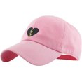 thumbnail image 1 of Broken Heart Pink Dad Hat Baseball Cap Polo Style Adjustable, 1 of 4