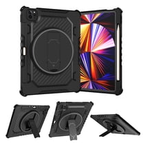 Dteck Case for iPad Pro 11 inch 4th 3rd 2nd Gen,iPad Air 4th 5th Gen 10.9" Shockproof Rubber Case Heavy Duty Silicone Rugged Kickstand Protective Cover for iPad Pro 11" 2022/2021/2020/2018,Black