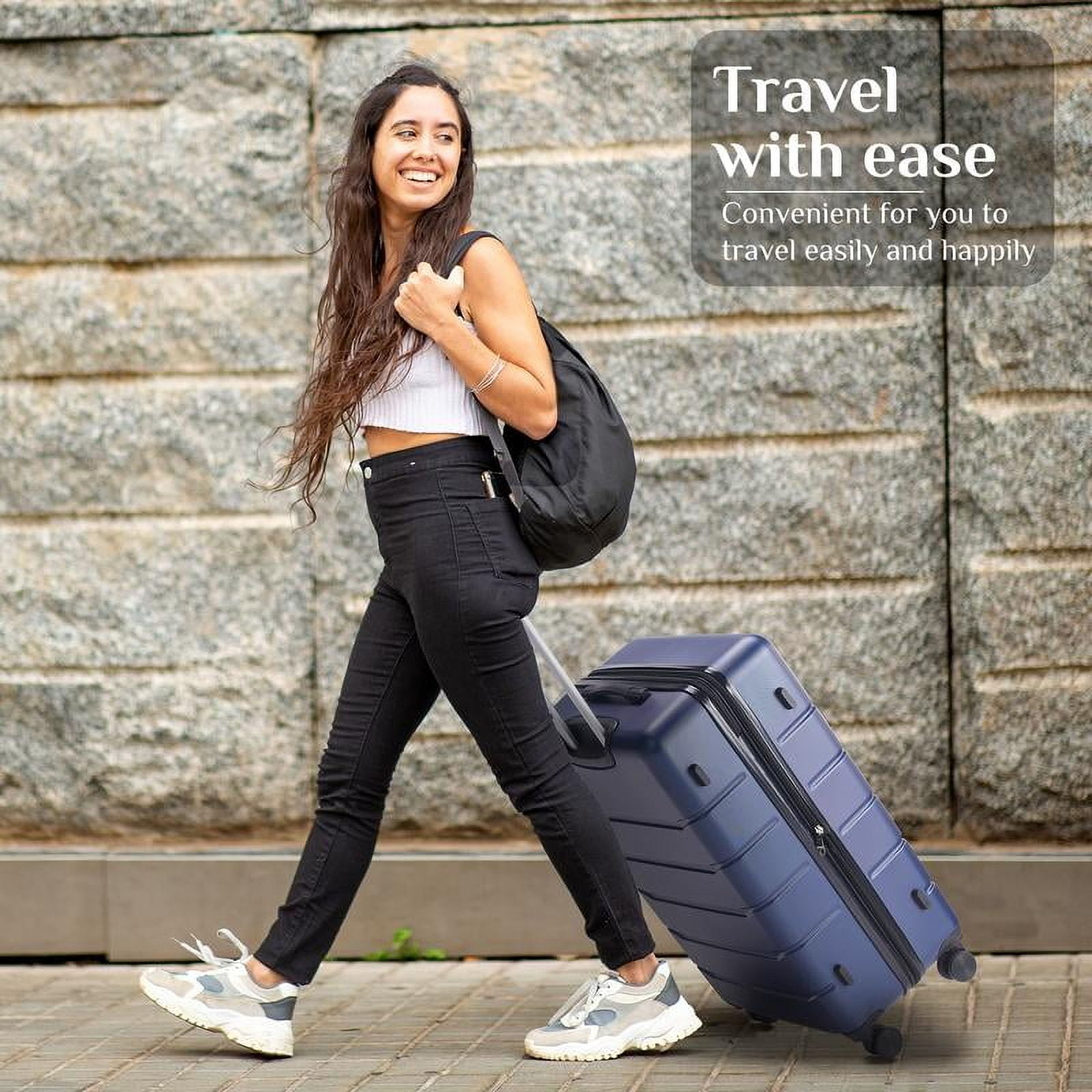 Luggage 20''/24''/28''Luggage, Hard Shell ABS Suitcase with Double Spinner Wheels, Lightweight Expandable Rolling Luggage with TSA Lock