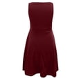 thumbnail image 5 of Women's Solid Color V-Neck Sleeveless Nightgown with Pockets, Loose Fit Mid-Calf Length Sleepwear, 5 of 7