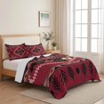 thumbnail image 5 of Quilts Twin Size Bedding Set, Red Western Lightweight Quilted Comforter, Southwestern Geometric Ethnic Art Soft Reversible Bedspread Coverlet with Pillow Covers for All Season, 68" x 86", 5 of 9