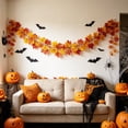 thumbnail image 5 of Artificial Maple Leaf Garland Fake Fall Hanging Decor 7ft Thanksgiving Halloween Home Wall Fireplace Door Indoor Outdoor Wedding Party, 5 of 8