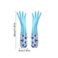 thumbnail image 3 of Reusable Rubber Dishwashing Gloves | Long Gloves for Women, Flocked Liner Non-Slip for Kitchen Pet Grooming Car Washing 2 Pack, Blue, 3 of 4