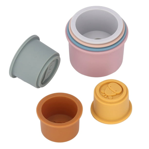 Juguete de tazas apilables ANGGREK 7 piezas mejora las habilidades juguetes de baño para salpicaduras de bebé