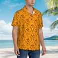 thumbnail image 3 of Gaeub Fall Cute Simple Scarecrow Print Men's Hawaiian Shirt,Button Down Short Sleeves Shirts,Tropical Beach Casual Button Down Shirts,Small, 3 of 7