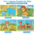 thumbnail image 2 of Wooden Jigsaw Puzzles Including Lion Elephant Deer For Children Preschool Learning Educational Puzzles Toys For Boys And Girls, 2 of 5