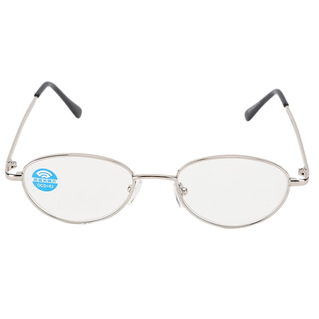 Gafas de lectura para aliviar la fatiga visual, gafas para presbicia de alta definición con estuche (+350 marco plateado)