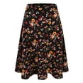 thumbnail image 1 of Women's Versatile Stretchy Pleated Flare Short Skater Skirt FLORALBLACK M, 1 of 4