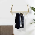 thumbnail image 4 of Gold Iron Wall-Mounted Clothes Rack, Retro Style Garment Display for Home, Boutique, and Laundry Room, 4 of 8