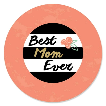 Best Mom Ever - Mother's Day - Party Circle Sticker Labels - 24