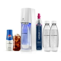 SodaStream E-Terra (White) Sparkling Water Maker Bundle, with CO2, DWS Bottles, and Pepsi Flavor Mix