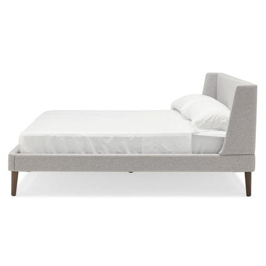 MoDRN Mid-Century  Martin Platform Bed, Light Gray, Queen