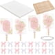 thumbnail image 1 of Kit para hacer abanicos de madera (151 piezas): incluye 50 palitos para mangos de abanico, 50 lazos de dos colores, 50 cartulinas blancas y un rollo de cinta adhesiva de 10 m. Ideal para bodas., 1 of 5
