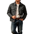 thumbnail image 6 of Atkumj Mens Button Down Jakcets Casual Solid Color Long Sleeve Fall Jackets Fashion Business Turndown Collar Jackets with Pockets, 6 of 6