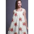 thumbnail image 3 of Bimba White21 Floral Leaves & Begonia Mi-Mollet Vêtement de Nuit Femme Coton Imprimé Sans Manches Robe de Nuit Maxi Robe XX-Grand, 3 of 6