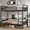 Black, variant on Hijob Metal Twin over Twin Bunk Bed with Storage Bag, 2 Convertible Twin Beds Loft bed, Black Brown
