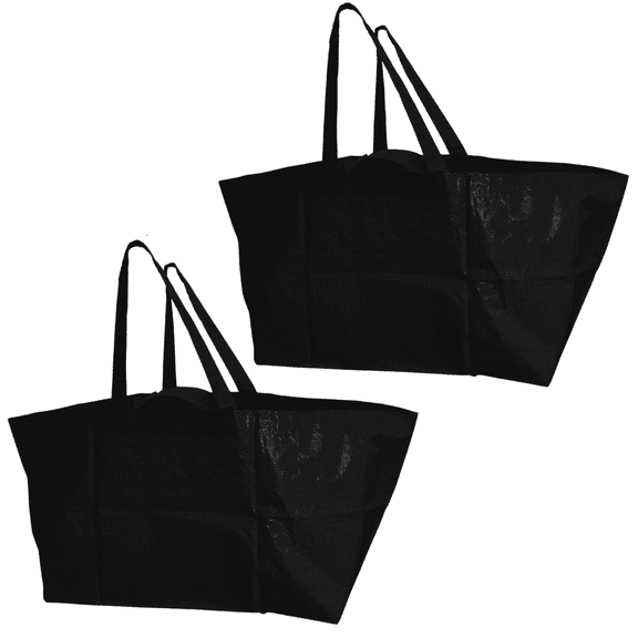 DuraSack Haul-It-All Reusable Shopping Bag, Heavy Duty, 36"L x 8.5"W x 13.5"H, Black, 2-Pack