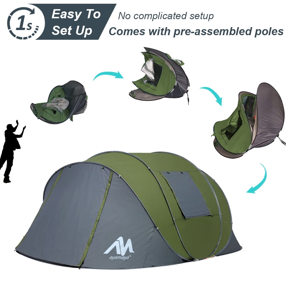 Ayamaya 6 Person Waterproof Camping Pop Up Tent