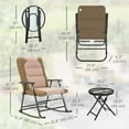 thumbnail image 3 of Outsunny 3pc Patio Foldable Rocking Chair Set, Light Brown, 3 of 10
