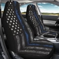thumbnail image 4 of XYZCANDO Patriotic Front Car Seat Covers featuring Thin Blue Line Flag - Durable Breathable 2-Piece Set for Vehicle Interior Protection, 4 of 10