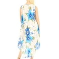 thumbnail image 2 of Sakkas Aba Women's Casual Summer Floral Print Sleeveless Loose Dress Cover-up - W-Blue - One Size, 2 of 5