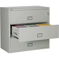 thumbnail image 3 of Phoenix Safe Lateral 44 inch 3-Drawer Fireproof File Cabinet with Key Lock, Water Seal, Gray, LAT3W44LG, 3 of 5