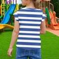 thumbnail image 6 of YABCSAZ Girls Summer Outfits Color Block Short Sleeve Tops Loose Fit Active Tee Shirts Kids Casual T-Shirts Blouses Striped Shirts Tops Baby Clothes Size 13 T, 6 of 7