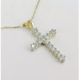 thumbnail image 2 of "2Ct Round Cut Diamond Cross Pendant Necklace in 14K Yellow Gold Over with Free Chain", 2 of 4