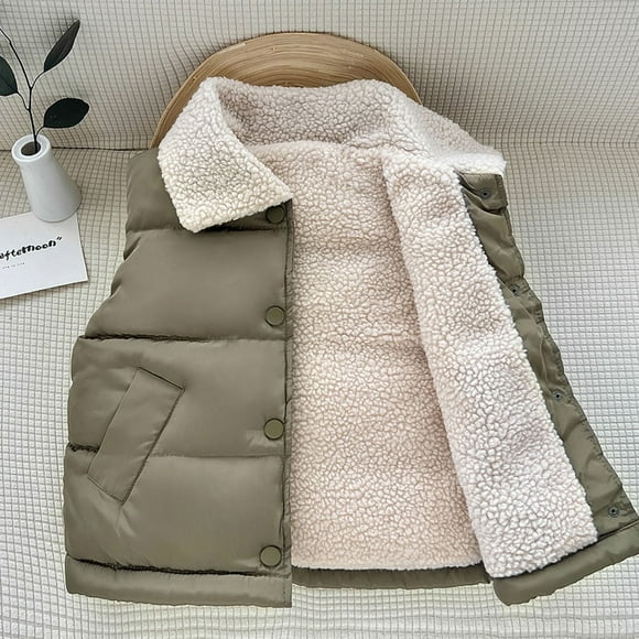 WENXIAOO Toddler Boys Girls Puffer Vest Girls Vest Lightweight Cute Jacket Sleeveless Warm Fleece Outerwear for Kids 3-4 Years