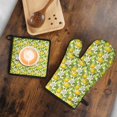 thumbnail image 5 of Yellow Lemon Fruit Slices Kitchen Oven Mitt and Pot Holder Sets 2 Pcs for Baking, Cooking and Grilling, Heat Resistant Up To 392 °F, 5 of 7