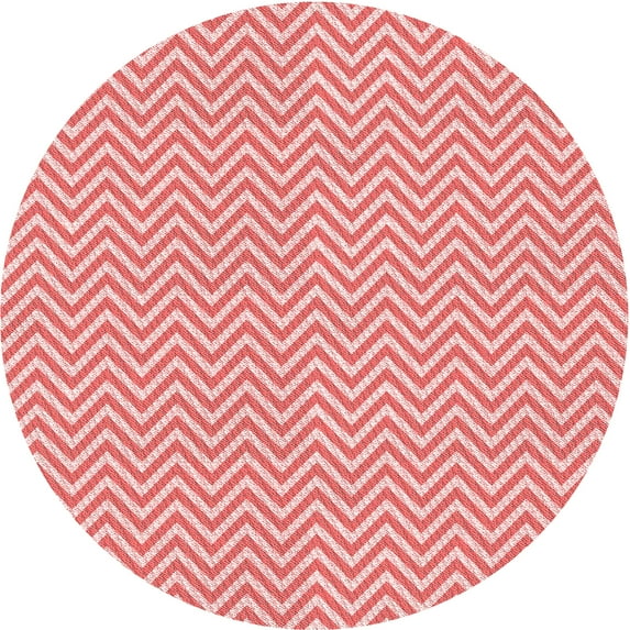 Ahgly Company Indoor Round Patterned Deep Rose Pink Area Rugs, 5' Round