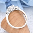 thumbnail image 3 of Silvago Jewel 14K White Gold Plated Rings - Round Cut Brilliant 1.59 Ct Diamond Ring For Women's - Engagement Solitaire with Accents Rings - Classic Engagement Wedding Solitaire Rings for Her, 3 of 7