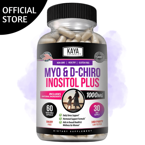 Kaya Naturals Myo & D-Chiro Inositol Plus | PCOS Supplement | Estrogen Supplements, Hormonal Balance & Healthy Ovarian Function Support for Women, Vitamin B8-60 Capsules
