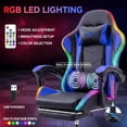 thumbnail image 2 of IVOVI 1PC Gaming chair Ergonomically designed, height adjustable, and features lumbar support.With RGB lighting, 2 of 9