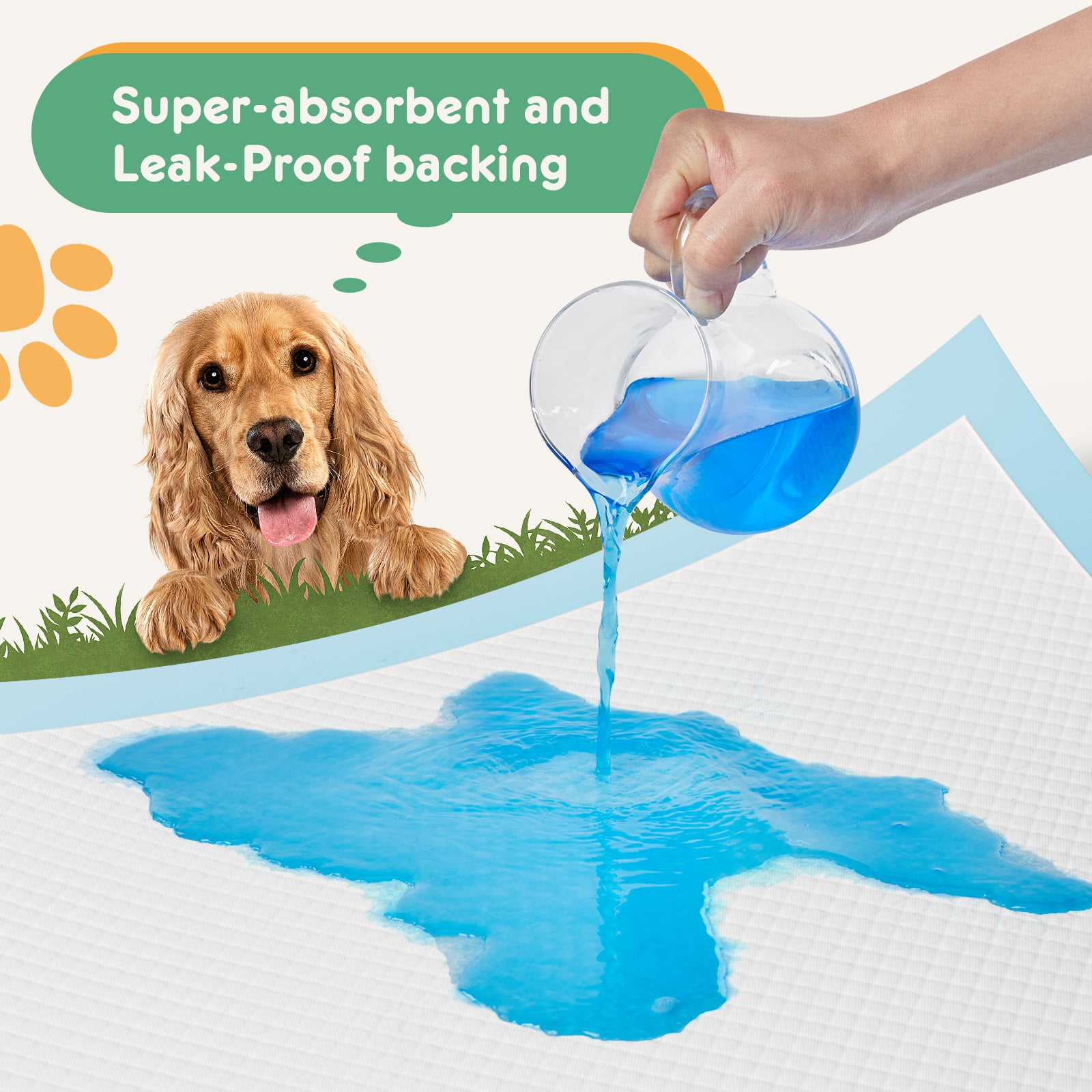 ZUNMOS Pet Pee Pads Dog and Puppy Training Pad, Disposable Potty Pads, Quick Dry Ultra Absorbant, Large, 150 count