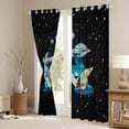 thumbnail image 3 of jejeloiu Letter A Monogrammed Black Out Curtains,Cartoon Astronaut Curtains Pack of 2 (42x63 Each),Galaxy Planet Bedroom Curtains For Boys,Microfiber Room Decorative, 3 of 6