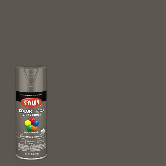 Krylon COLORmaxx Spray Paint   Primer, Gloss, Machinery Gray, 12 oz