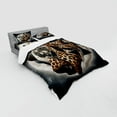 thumbnail image 2 of Ambesonne Leopard Bedding Set 4 Pcs, Polygonal Globe Full Moon, Queen, Dark Blue Grey and Amber, 2 of 2