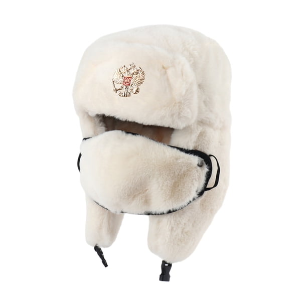 Qarigey Poliéster Gorro De Bombardero Térmico De Invierno Para Hombre Manténgase Acogedor Y A La Moda Auténtico Gorro Ruso Unisex Sombreros blanco