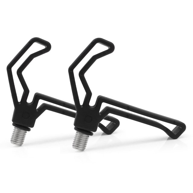 Soporte para caña de pescar premium - Juego de 2 en negro ABS resistente - Rosca británica M3/8 universal - Ideal para pesca de carpa - Incluye 2 soportes de 8.5x7.2 cm