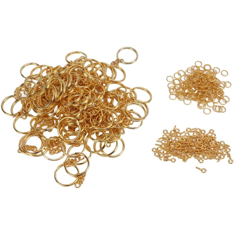Split Rings Gold/light Gold Jump Ring 9mm Small Key Ring Double Snap Ring  High Strength Metal Circle Loop Connector Ring-50/100pcs 