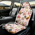 thumbnail image 4 of Yuyamidu Chicken Car Seat Cover Full Set for Front Seats Car Interior Accessories Set Pink Flowers Auto Interior Seat Covers Saddle Blanket, 4 of 7