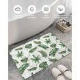 thumbnail image 5 of Shag Bath Rugs Green Monstera Palm Leaves Seamless Plush Soft Fluffy Doormat Floor Carpet,Non-Slip Living Room Bedroom Kitchen Entryway Door Mats Summer Tropical Plant, 5 of 6