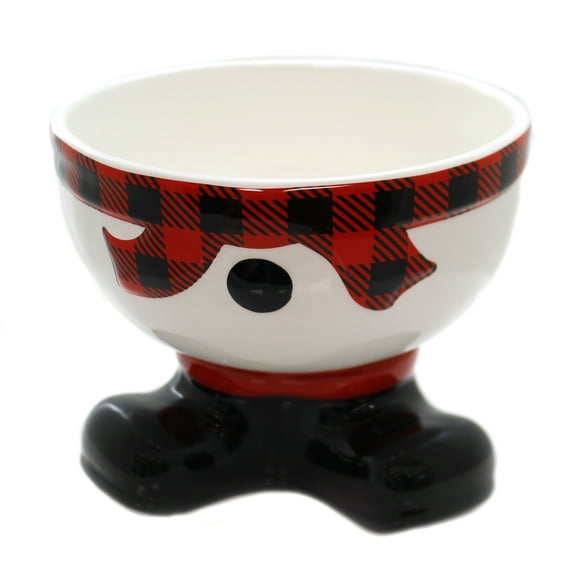 Tabletop Tartan Snowman Footed Bowl Ceramic Hand Wash 1871110