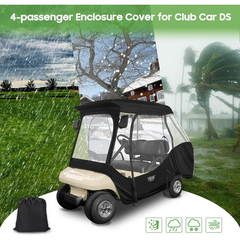 10L0L 4 Passenger Golf Cart Enclosures for Club Car DS, 4 Sided